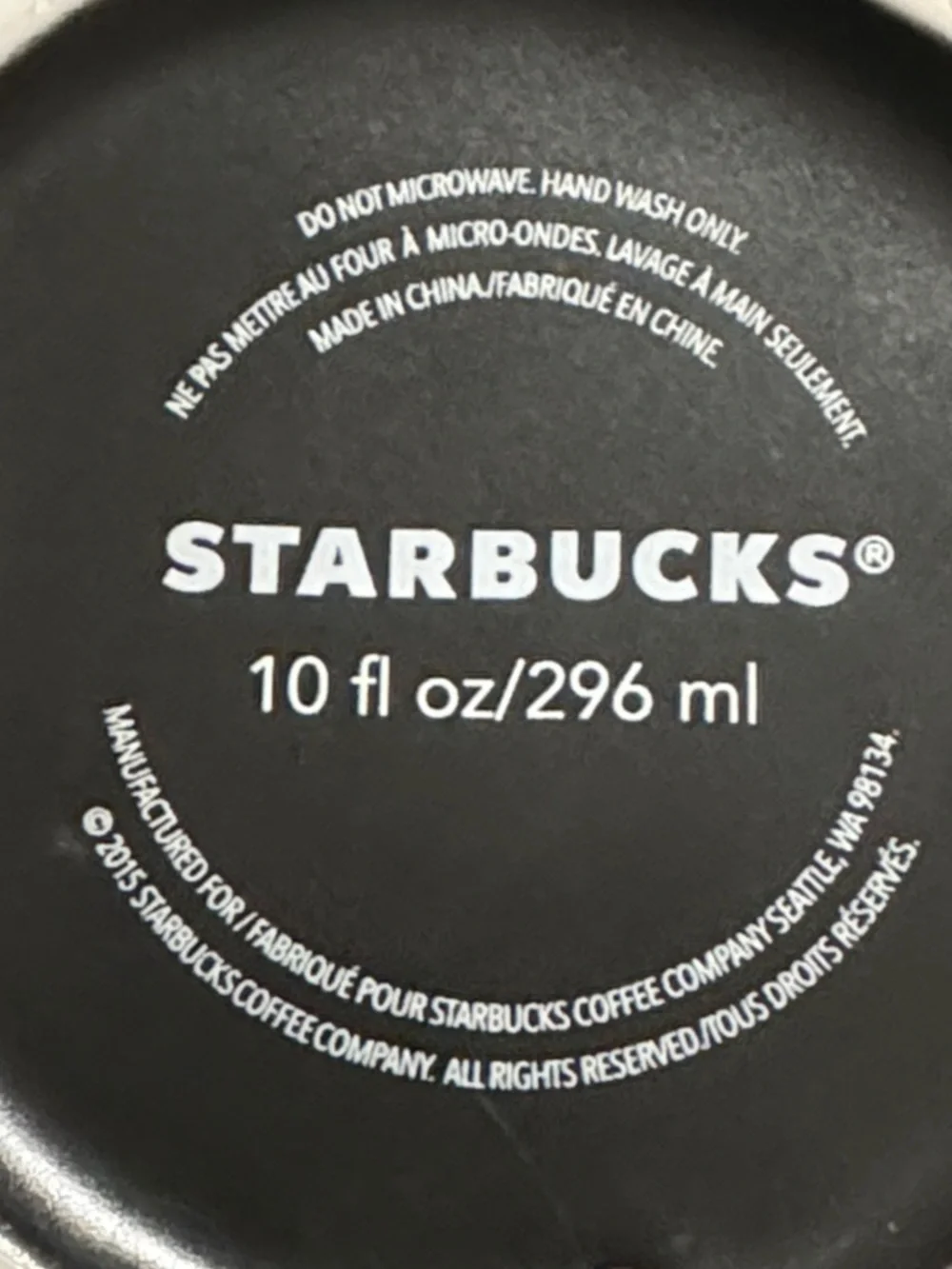 Starbucks rare  2015 matte black  Studded 10 oz covered ceramic mug  *
